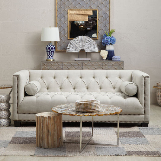 Rabia Agate Coffee Table With Cross Base