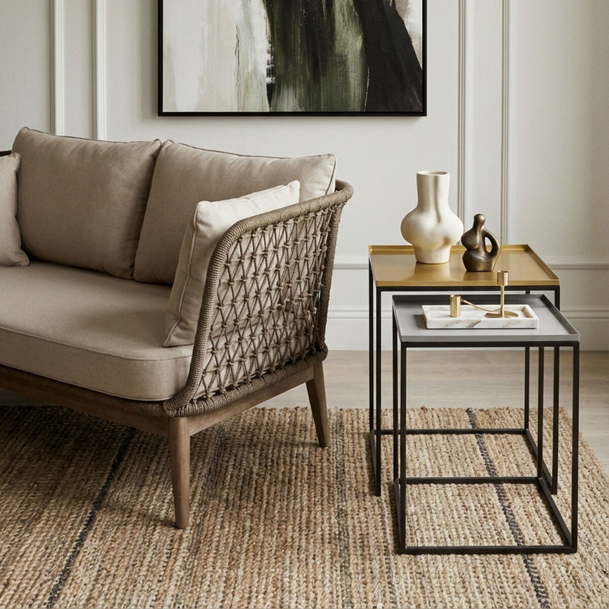 Rabia Gold And Silver Nest Of 2 Tables