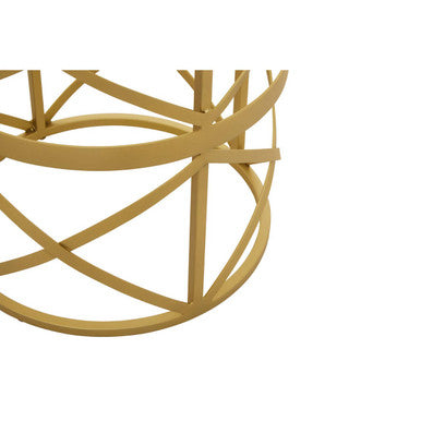 Gold Mirrored Top Set of 2 Side Table with Diamond Pattern Frames, Rabia
