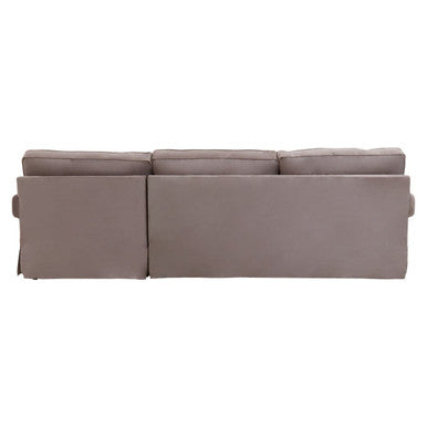 Ralph Three Seat Mink Velvet Right Chaise Sofa
