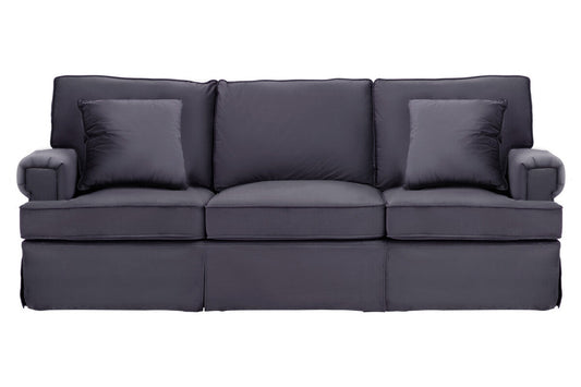 Ralph Three Seat Black Velvet Sofa