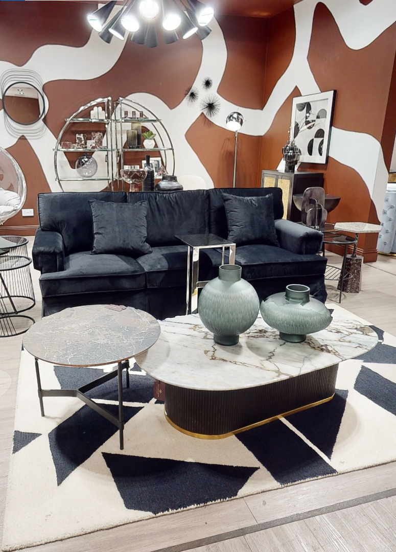 3 Seater Black Velvet Sofa | Ralph