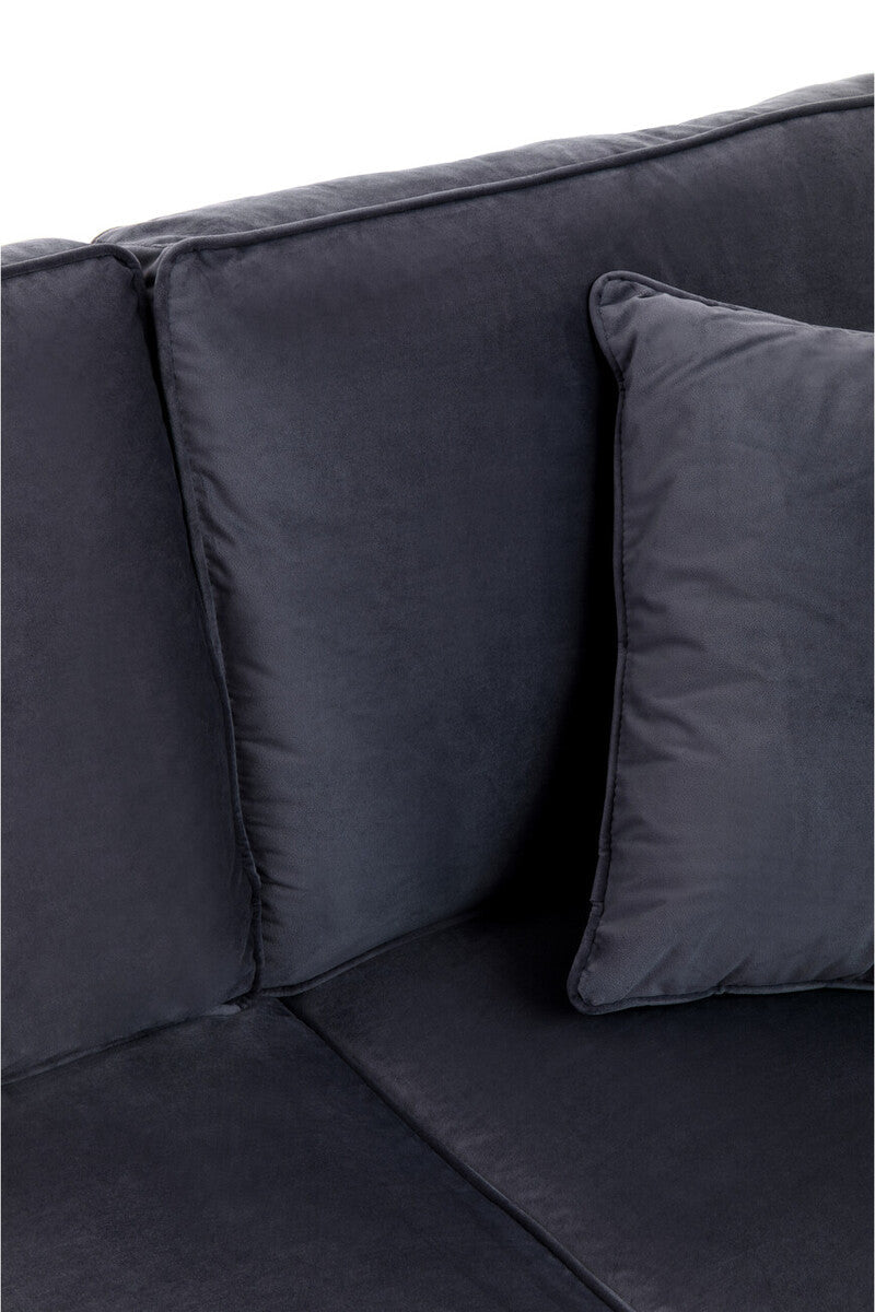 3 Seater Black Velvet Sofa | Ralph