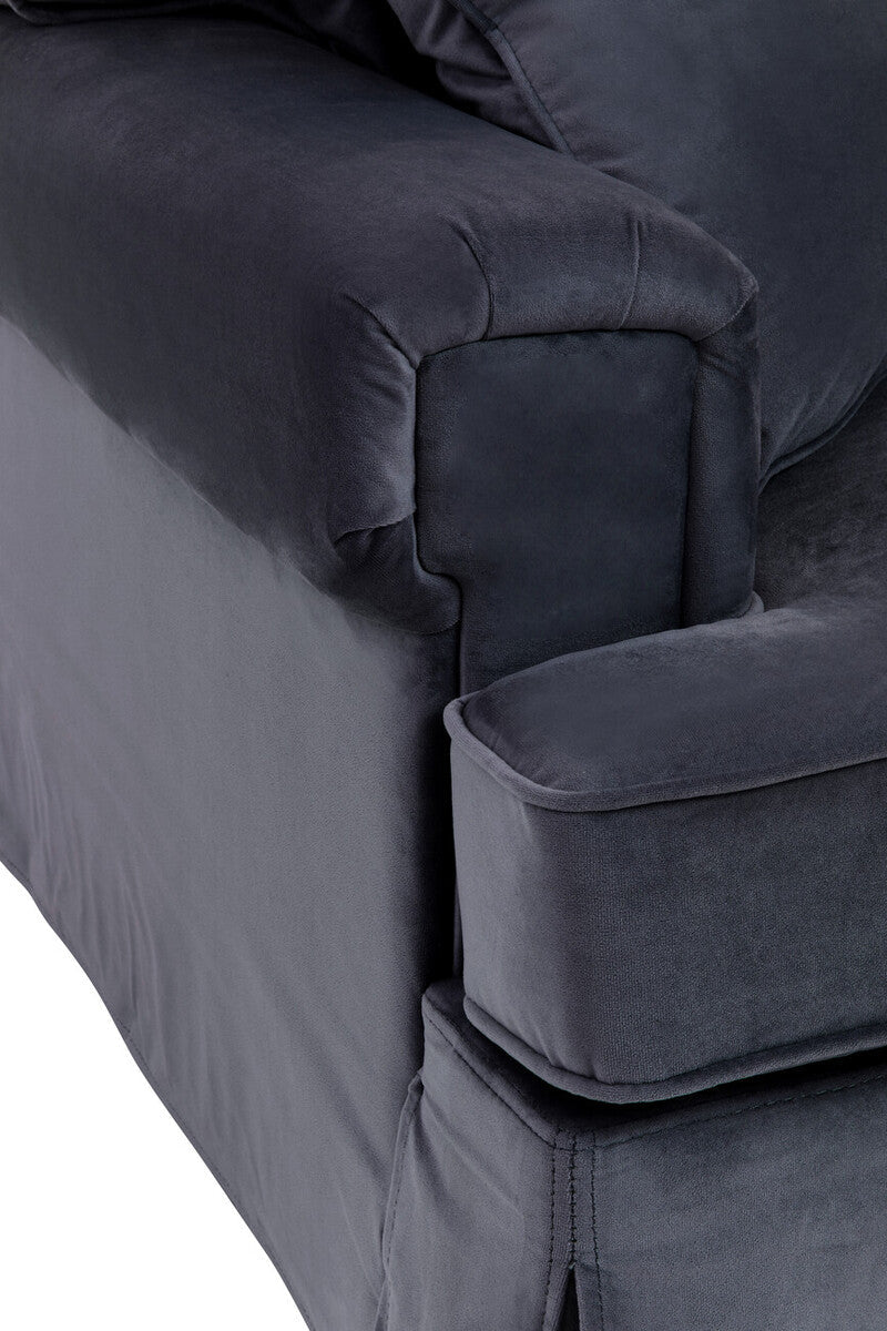 3 Seater Black Velvet Sofa | Ralph