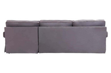 Ralph Three Seat Grey Velvet Right Chaise Sofa