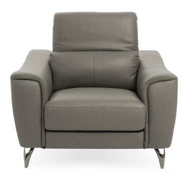 Padua Grey Finish Leather Armchair