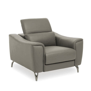Padua Grey Finish Leather Armchair