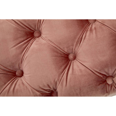 Tamra Dusty Pink Velvet Bench with Gold Legs