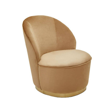 Kids Gold Beige Velvet Chair with Gold Base | Tamra