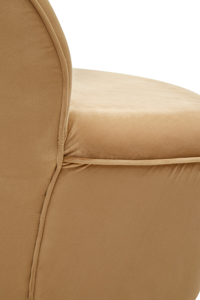 Beige Velvet Gold Base Chair | Tamra