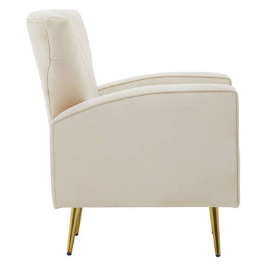 Hayley Natural Velvet Armchair
