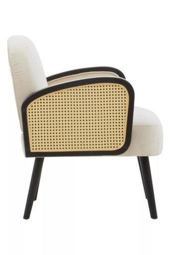 Hala Cream Velvet Armchair
