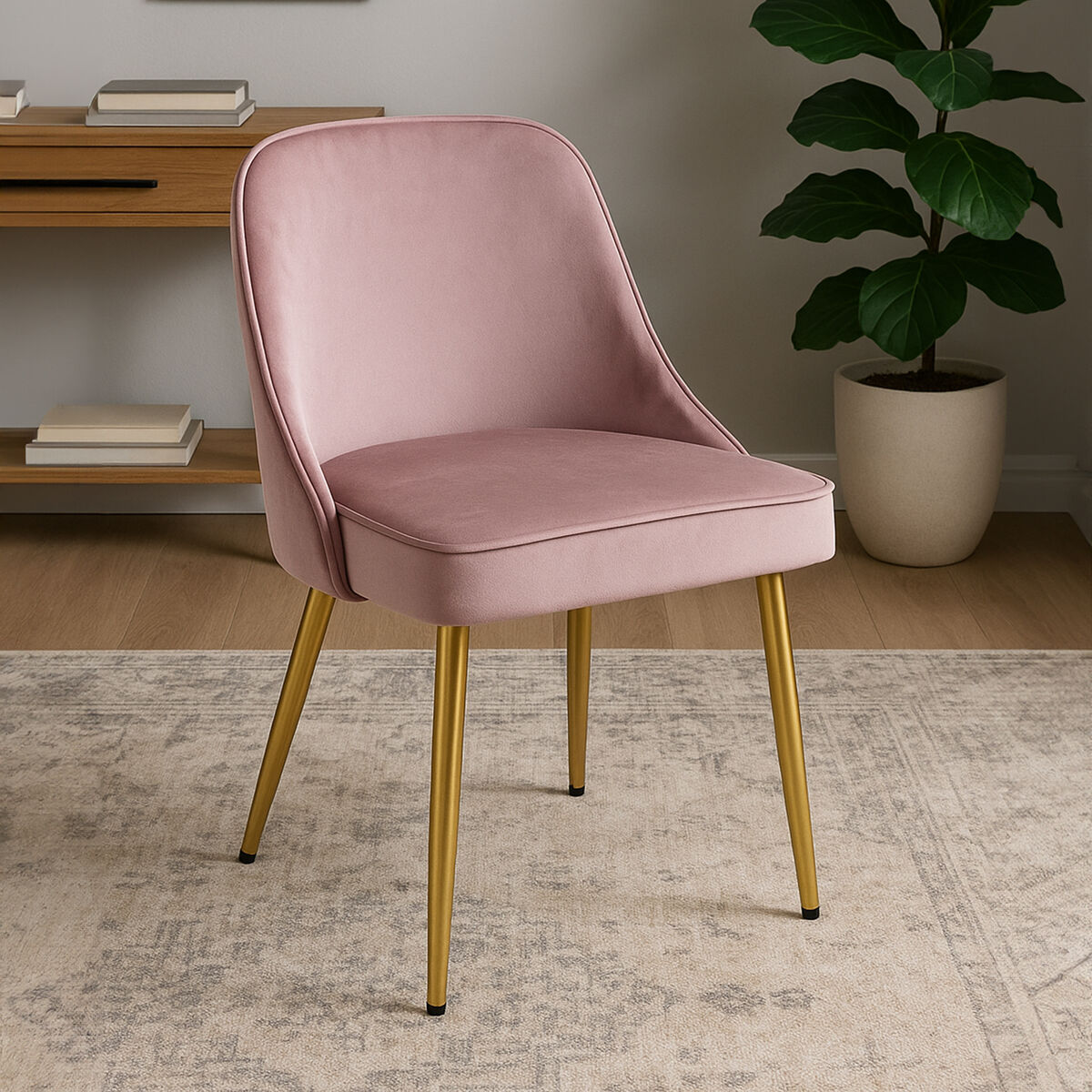 Dusky Pink Velvet Dining Chair | Demi