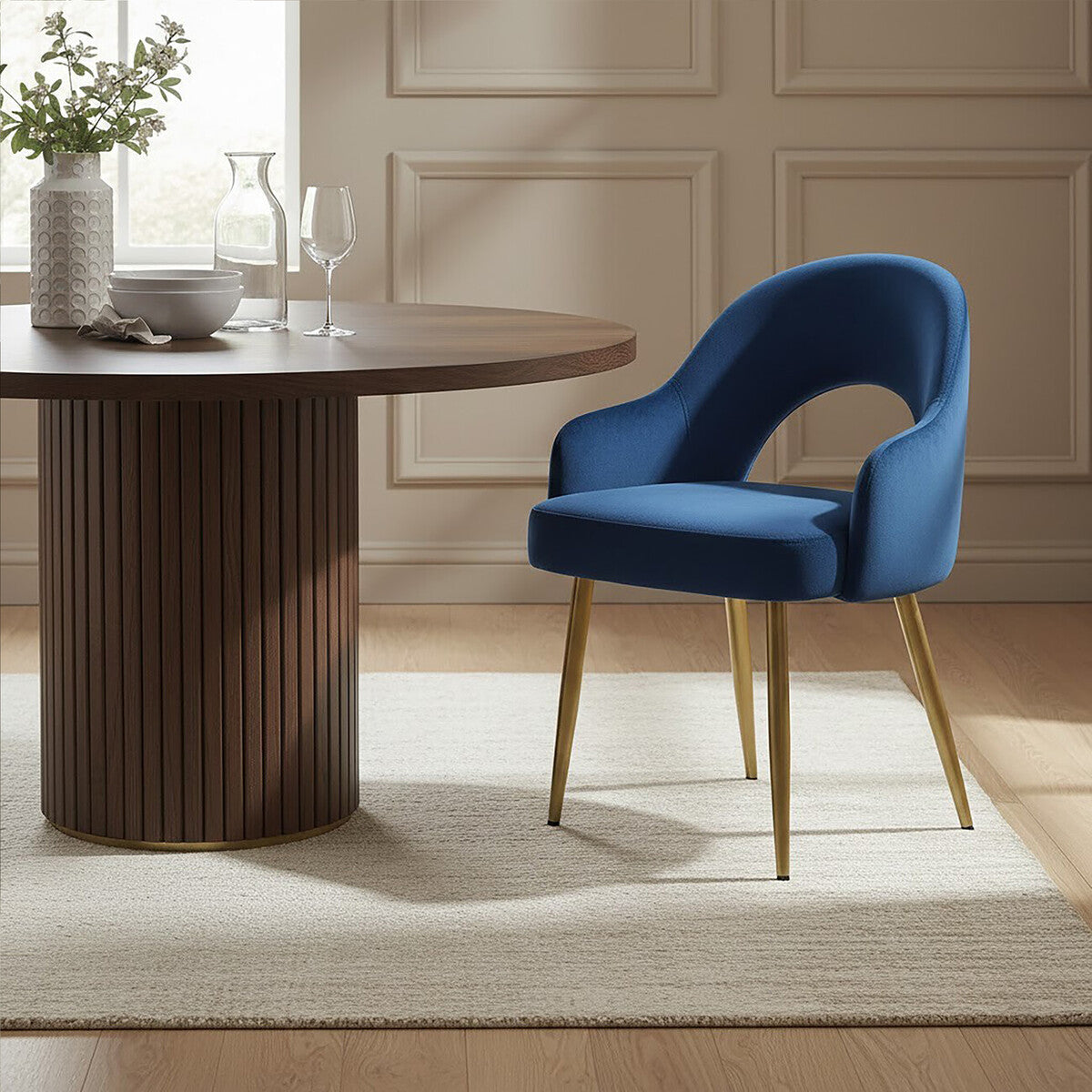 Midnight Blue Velvet Dining Chair | Dani