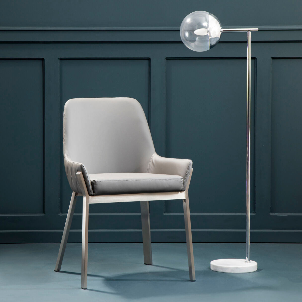 Gilden Grey Faux Leather Dining Chair