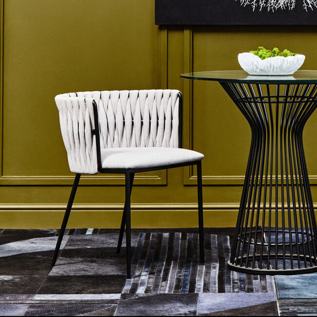 Gilden Grey Dining Chair With Woven Back