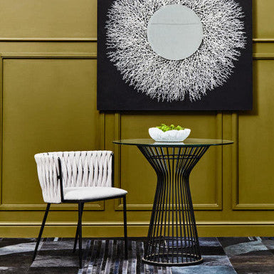 Gilden Grey Dining Chair With Woven Back