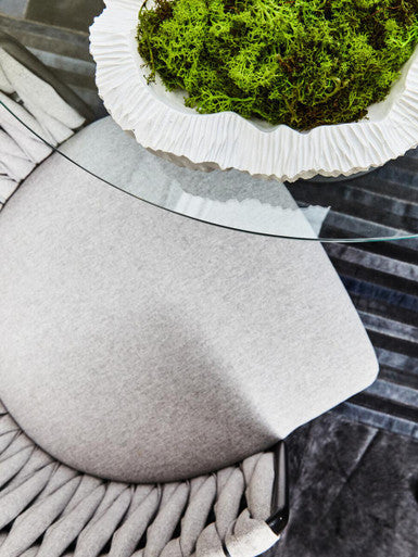 Grey Dining Chair with Woven Back | Gilden