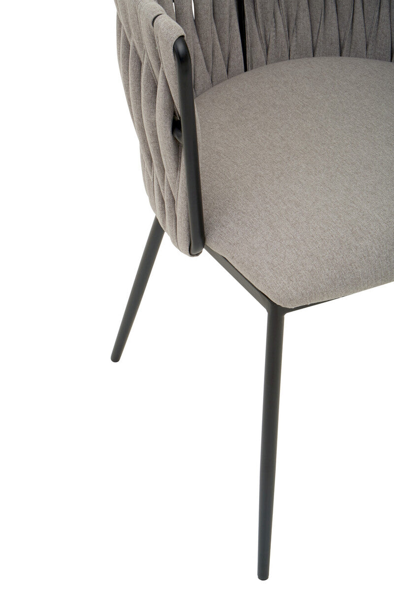 Gilden Grey Dining Chair With Woven Back