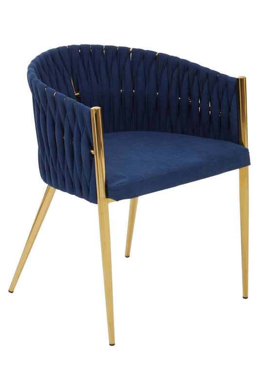 Gilden Blue Dining Chair With Woven Back