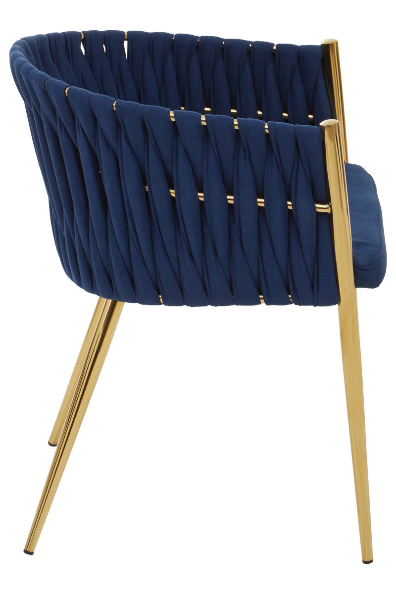 Gilden Blue Dining Chair With Woven Back