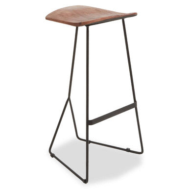 Nandri Distressed Brown Acacia Wood Bar Stool