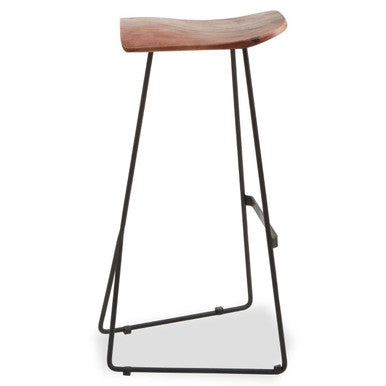 Nandri Distressed Brown Acacia Wood Bar Stool