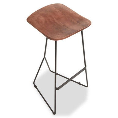 Nandri Acacia Wood with Black Frame Bar Stool