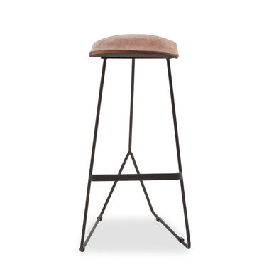 Nandri Distressed Brown Acacia Wood Bar Stool