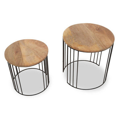 Nandri Set Of 2 Mango Wood Side Tables
