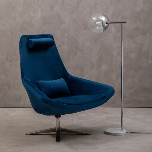Kalo Navy Velvet Armchair
