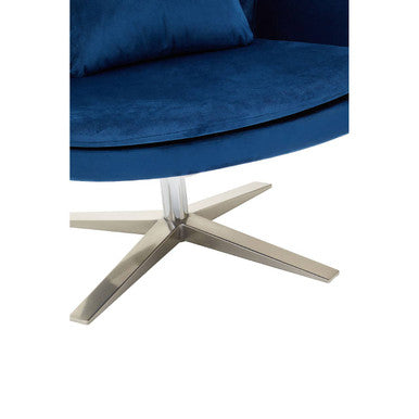 Navy Velvet Swivel Lounge Chair | Kalo