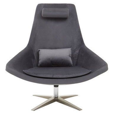 Kalo Grey Velvet Armchair