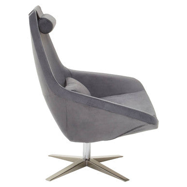 Kalo Grey Velvet Armchair