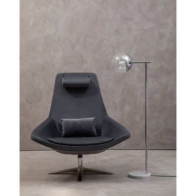 Kalo Grey Velvet Armchair