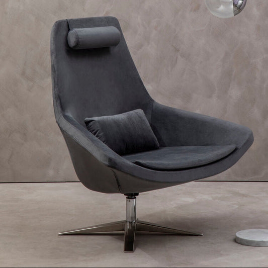 Kalo Grey Velvet Swivel Lounge Chair