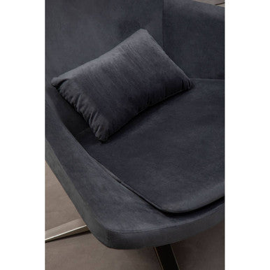 Kalo Grey Velvet Armchair