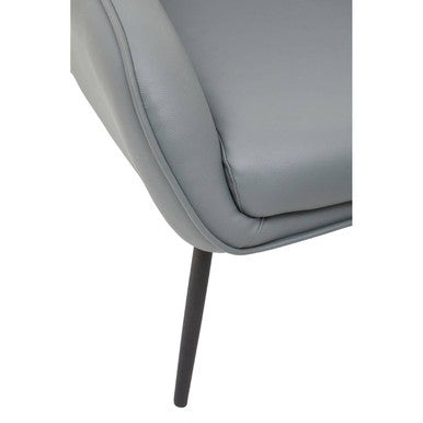 Kaiko Grey Faux Leather Wingback Armchair and Footstool