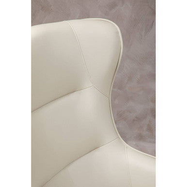 Kaiko Stone Faux Leather Wingback Armchair and Footstool