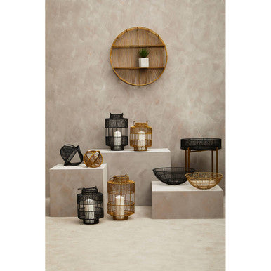Gold Wire Round Wall Shelf | Enzo