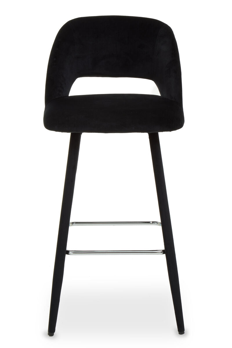 Warren Black Velvet Bar Chair