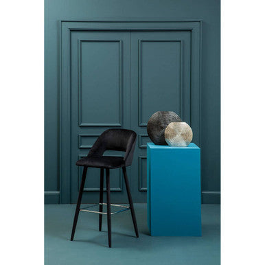 Warren Black Velvet Bar Chair