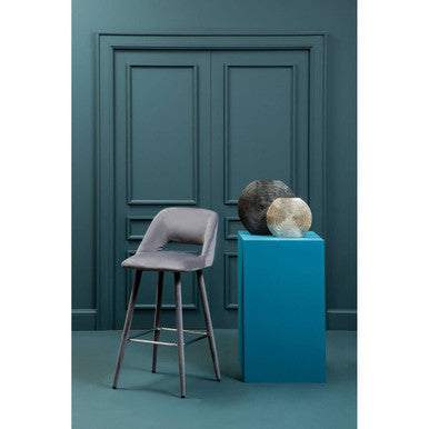 Warren Grey Velvet Bar Chair