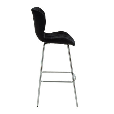 Warton Black Velvet Bar Chair