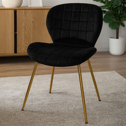 Warton Black Velvet Dining Chair