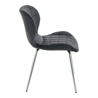 Warton Grey Velvet Dining Chair