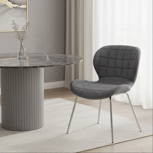 Warton Grey Velvet Dining Chair