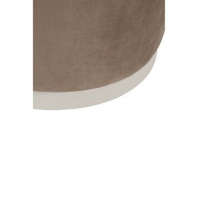 Hagen Mink Velvet Round Stool with Stainless Steel Base
