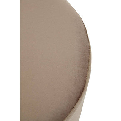 Hagen Mink Velvet Round Stool with Stainless Steel Base