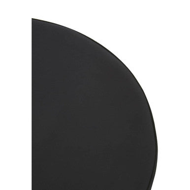 Hagen Black Velvet Round Stool with Stainless Steel Base